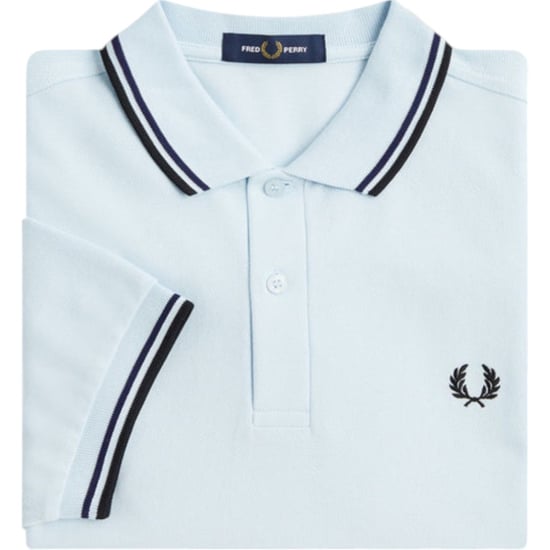 Fred Perry M3600 Twin Tipped Poloshirt in Hell-Eisblau - Image 5