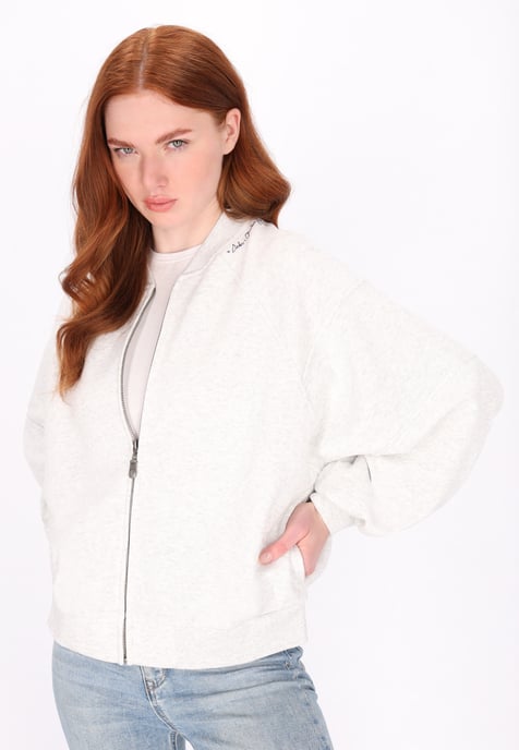 Dreimaster Sweatjacke Damen Wollweiß-Melange - Image 3