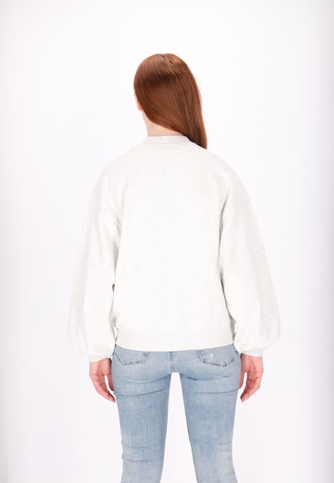 Dreimaster Sweatjacke Damen Wollweiß-Melange - Image 4