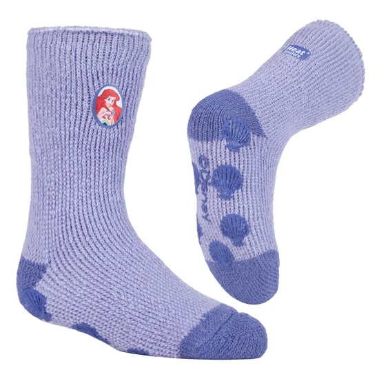 Wärmehalter - Kinder Charakter rutschfeste 2.3 TOG Winter warme thermische Pantoffelsocken mit Greifern - Kleine Meerjungfrau - Image 3