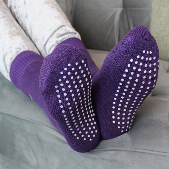 Kids Indoor Slipper Socken mit Greifern | THMO | Thick & Warm Comfort Loose Top Non Slip Thermal Socks - Lila - Image 5