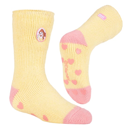 Wärmehalter - Kindercharakter rutschfeste 2.3 TOG Winter warme thermische Hausschuhsocken mit Greifern - Die Schöne & das Biest - Image 3