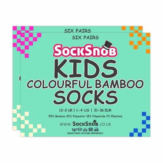 12 Paar Kinder Atmungsaktive Bambus Einfarbige Socken für die Schule - Image 2