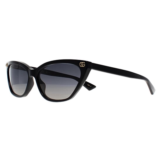 Gucci Cat Eye Womens glänzend schwarz grau Gradient polarisiert GG1815S - Image 2
