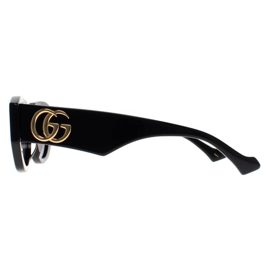 Gucci Cat Eye Damen Glänzend Schwarz Grau GG1421S - Image 3