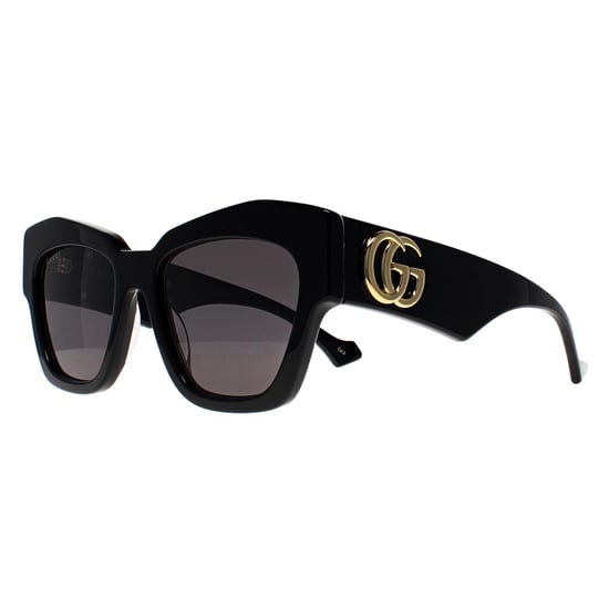 Gucci Cat Eye Damen Glänzend Schwarz Grau GG1422S - Image 2