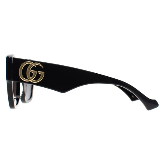 Gucci Cat Eye Damen Glänzend Schwarz Grau GG1422S - Image 3