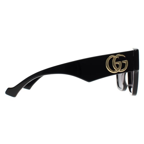 Gucci Cat Eye Damen Glänzend Schwarz Grau GG1422S - Image 4