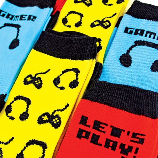 3 Pack Kinder Gaming Socken | Socken Snob | Fun Design Neuheit lustige Video Gaming Socken für Jungen & Mädchen - rot / blau / gelb - Image 5