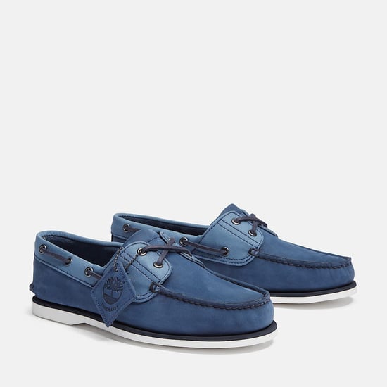 Timberland Classic 2 Eye Lederschuhe Für Herren In Blau Mit Schnürung - Image 1