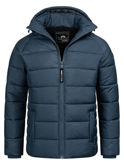 Arctic Seven Herren Steppjacke wind- und wasserabweisende Winterjacke mit Kapuze Navy - Image 1