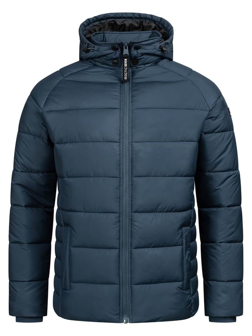 Arctic Seven Herren Steppjacke wind- und wasserabweisende Winterjacke mit Kapuze Navy - Image 3