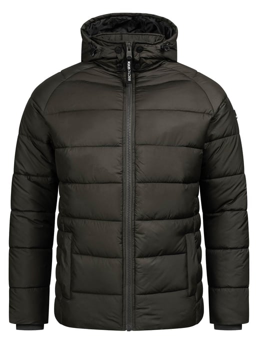 Arctic Seven Herren Steppjacke wind- und wasserabweisende Winterjacke mit  Kapuze Dunkelgrau - Image 3
