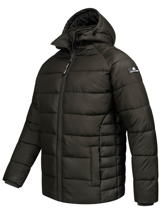 Arctic Seven Herren Steppjacke wind- und wasserabweisende Winterjacke mit  Kapuze Dunkelgrau - Image 4
