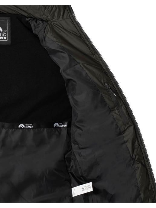 Arctic Seven Herren Steppjacke wind- und wasserabweisende Winterjacke mit  Kapuze Dunkelgrau - Image 6