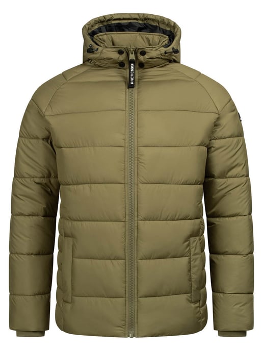 Arctic Seven Herren Steppjacke wind- und wasserabweisende Winterjacke mit Kapuze Olive - Image 3