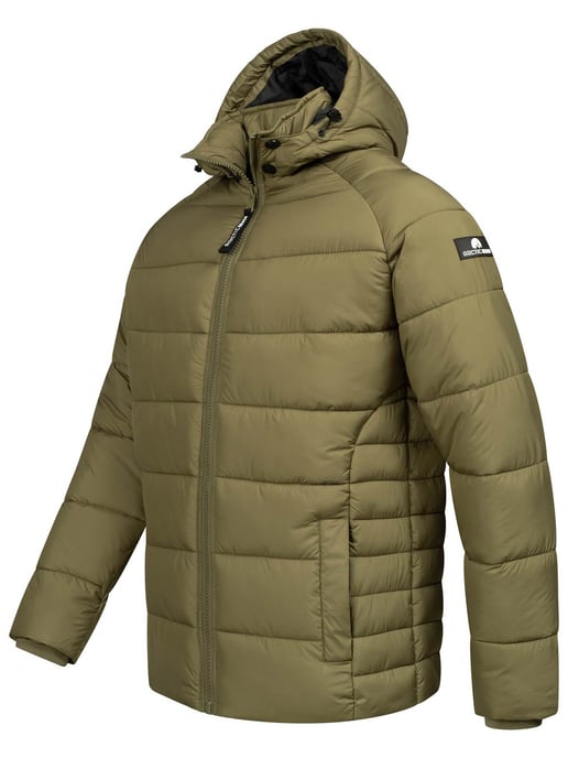 Arctic Seven Herren Steppjacke wind- und wasserabweisende Winterjacke mit Kapuze Olive - Image 4