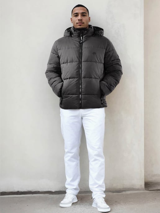 Arctic Seven Herren Winter Steppjacke Dunkelgrau - Image 2