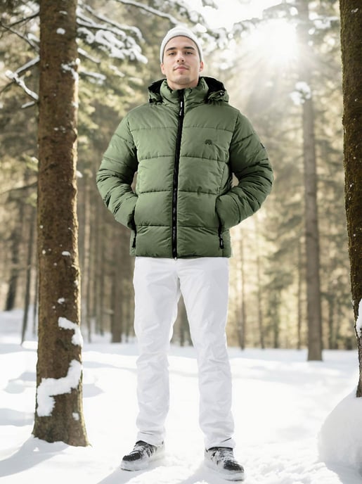 Arctic Seven Herren Winter Steppjacke Dark Green - Image 2