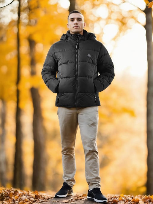 Arctic Seven Herren Winter Steppjacke Schwarz - Image 2