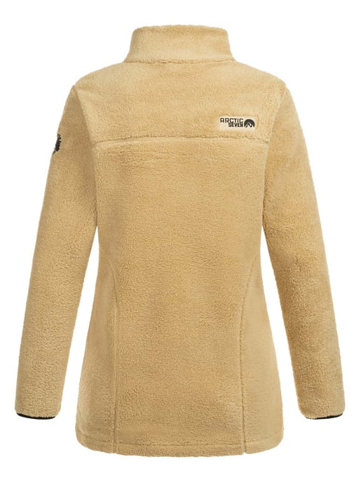 Arctic Seven Damen Sherpa Fleecejacke – Wärmende Outdoorjacke mit Zipper – Pale Khaki - Image 2