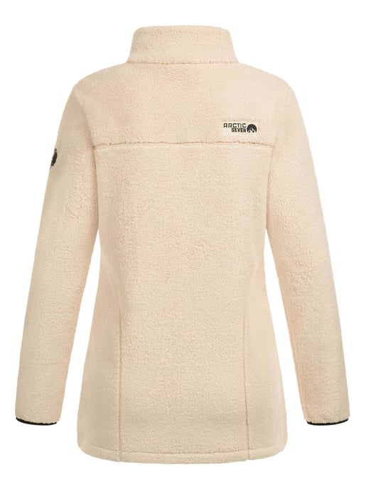 Arctic Seven Damen Sherpa Fleecejacke – Wärmende Outdoorjacke mit Zipper – Beige - Image 2