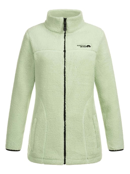 Arctic Seven Damen Sherpa Fleecejacke – Wärmende Outdoorjacke mit Zipper – Dusty Mint - Image 3