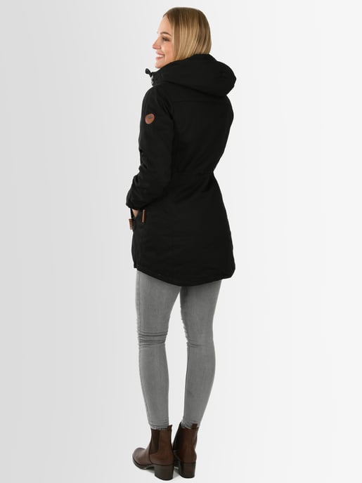 Navahoo Ireliaa Damen Parka – Windabweisende Winterjacke mit Teddyfell & Kapuze - Schwarz - Image 2
