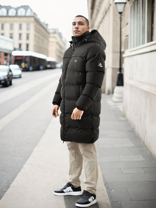Arctic Seven Herren Winter Parka gesteppt Schwarz - Image 2