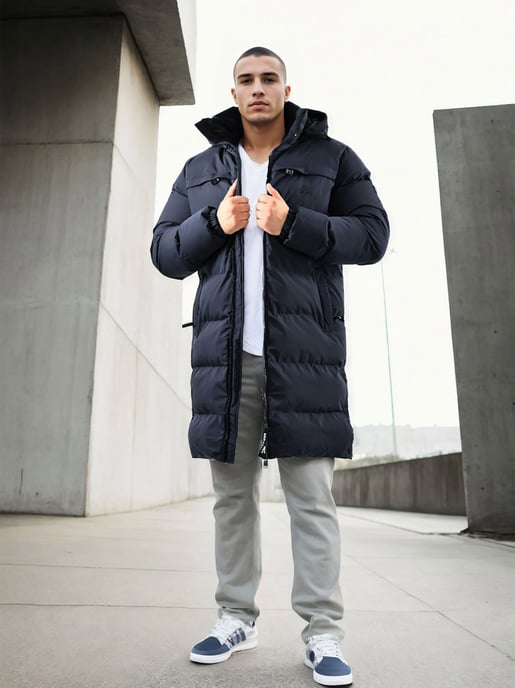 Arctic Seven Herren Winter Parka gesteppt Navy - Image 2