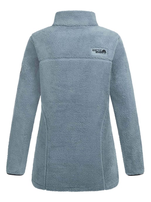 Arctic Seven Damen Sherpa Fleecejacke – Wärmende Outdoorjacke mit Zipper – Dusty Blue - Image 2