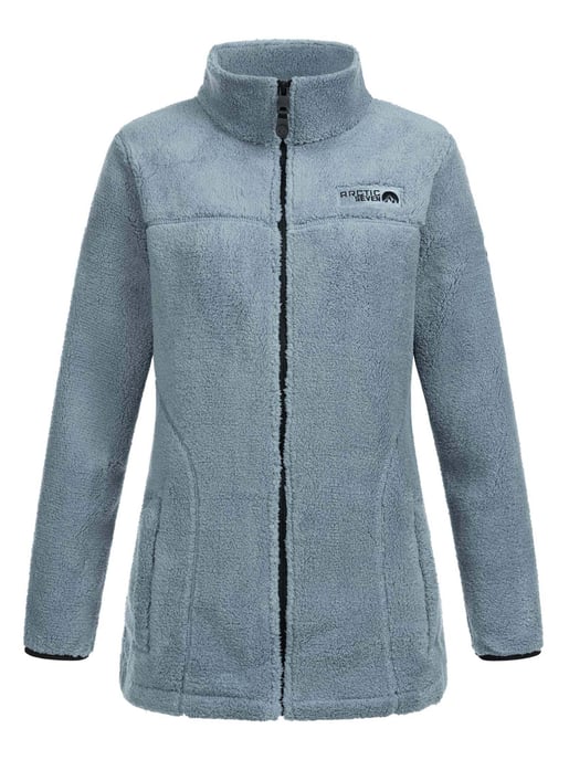 Arctic Seven Damen Sherpa Fleecejacke – Wärmende Outdoorjacke mit Zipper – Dusty Blue - Image 3