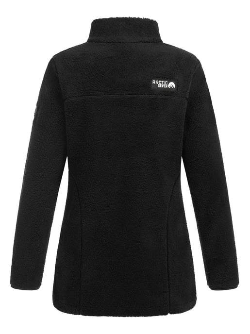 Arctic Seven Damen Sherpa Fleecejacke – Wärmende Outdoorjacke mit Zipper – Schwarz - Image 2