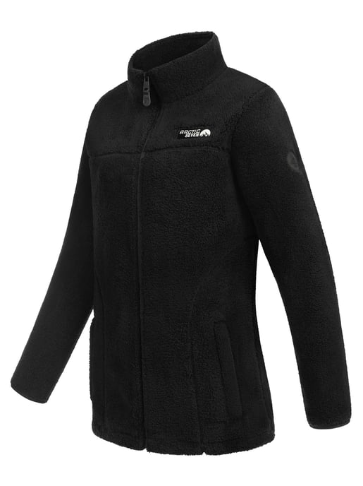 Arctic Seven Damen Sherpa Fleecejacke – Wärmende Outdoorjacke mit Zipper – Schwarz - Image 4