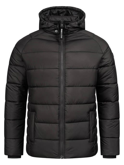 Arctic Seven Herren Steppjacke wind- und wasserabweisende Winterjacke mit Kapuze Schwarz - Image 3