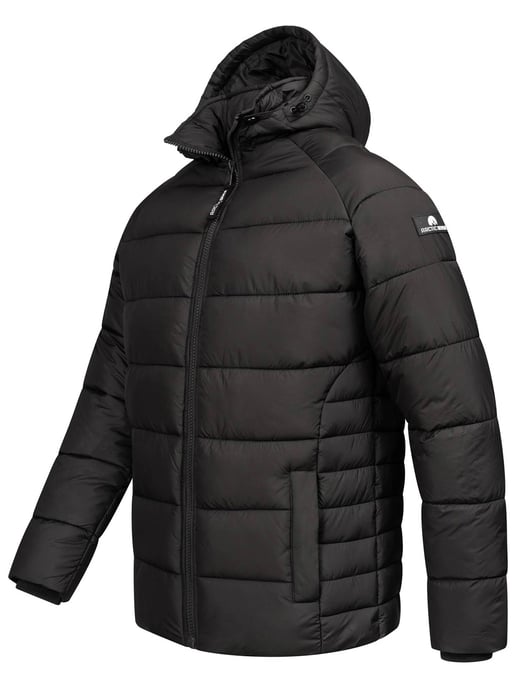 Arctic Seven Herren Steppjacke wind- und wasserabweisende Winterjacke mit Kapuze Schwarz - Image 4