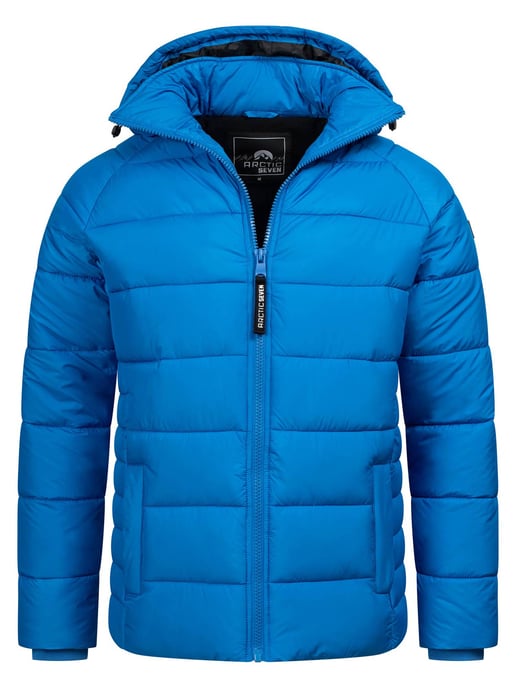 Arctic Seven Herren Steppjacke wind- und wasserabweisende Winterjacke mit Kapuze Blau - Image 1