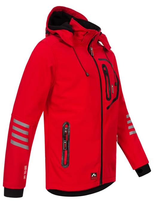 Arctic Seven Herren Softshell Jacke Übergangsjacke – Rot-Schwarz - Image 3
