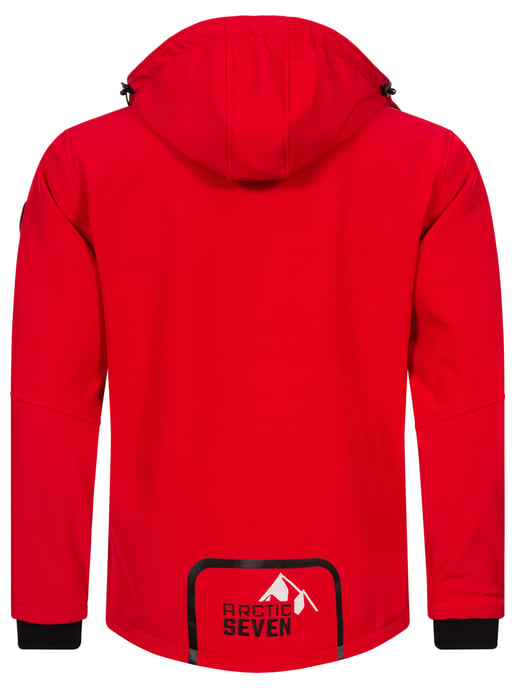 Arctic Seven Herren Softshell Jacke Übergangsjacke – Rot-Schwarz - Image 4