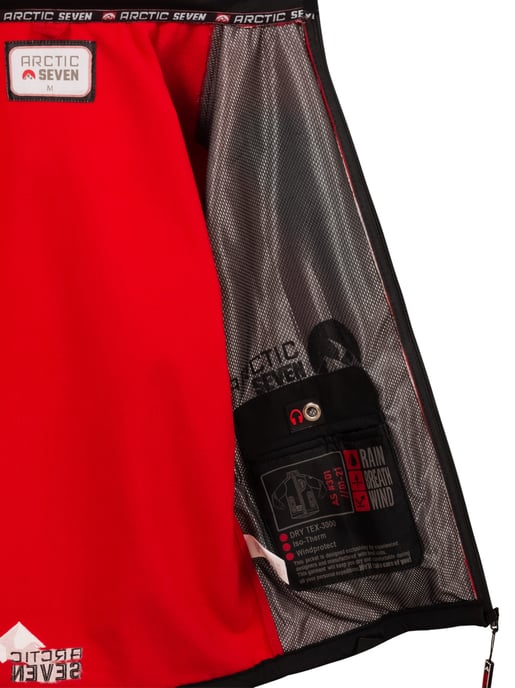 Arctic Seven Herren Softshell Jacke Übergangsjacke – Rot-Schwarz - Image 5
