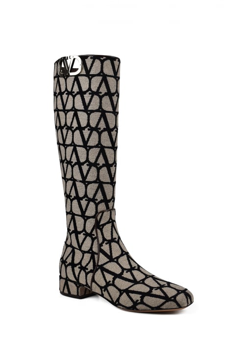 Valentino Garavani VLogo Stiefel Beige - Image 2