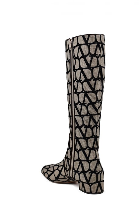 Valentino Garavani VLogo Stiefel Beige - Image 3