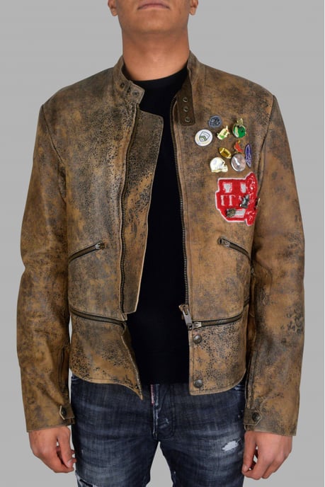 Golden Goose Deluxe Brand Lederjacke Braun - Image 3