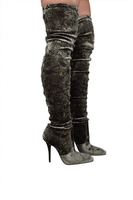 Saint Laurent Talia Oberschenkelhohe Grün - Image 2
