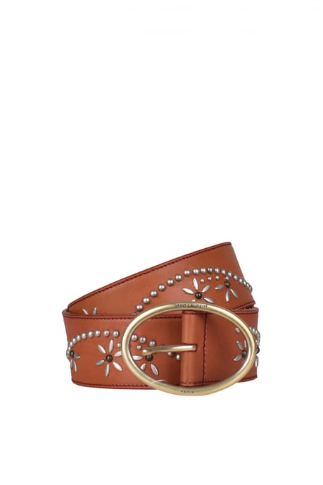Saint Laurent Gürtel mit Nieten Braun - Image 2