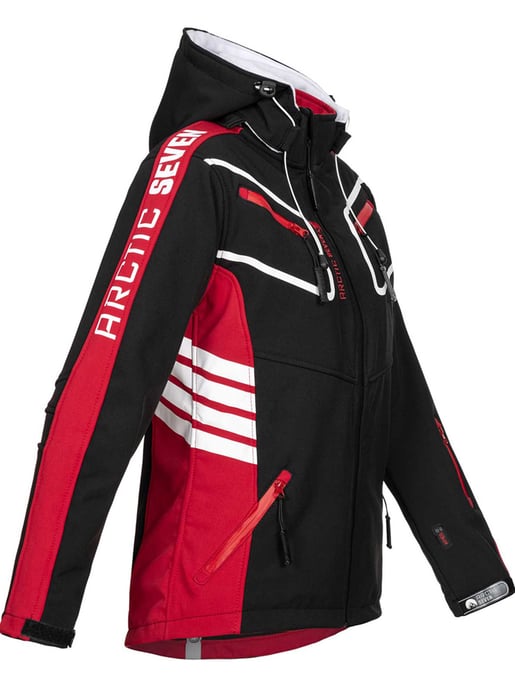 Arctic Seven Damen Softshell Jacken Schwarz-Rot - Image 3