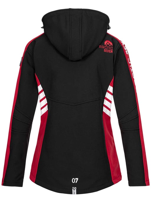 Arctic Seven Damen Softshell Jacken Schwarz-Rot - Image 4