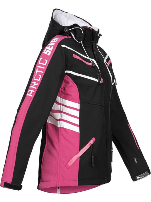Arctic Seven Damen Softshell Jacken Schwarz-Rosa - Image 2