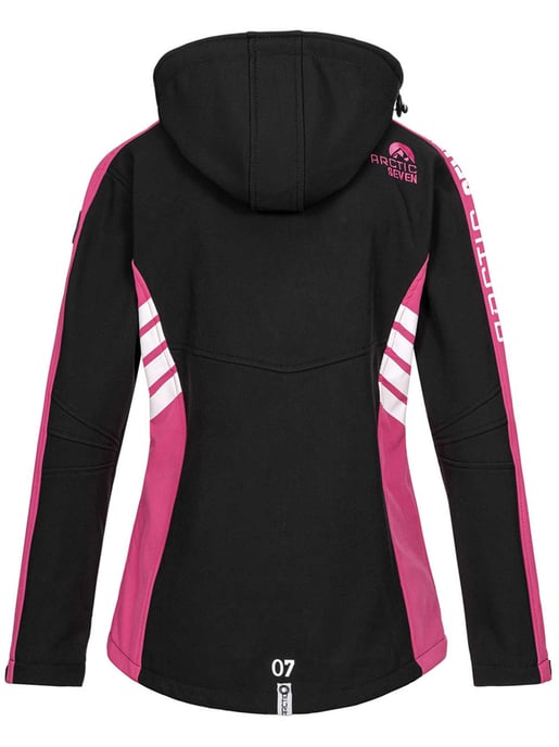 Arctic Seven Damen Softshell Jacken Schwarz-Rosa - Image 4
