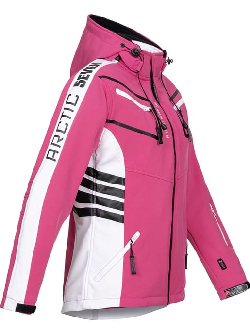 Arctic Seven Damen Softshell Jacken Rosa-Weiss - Image 3